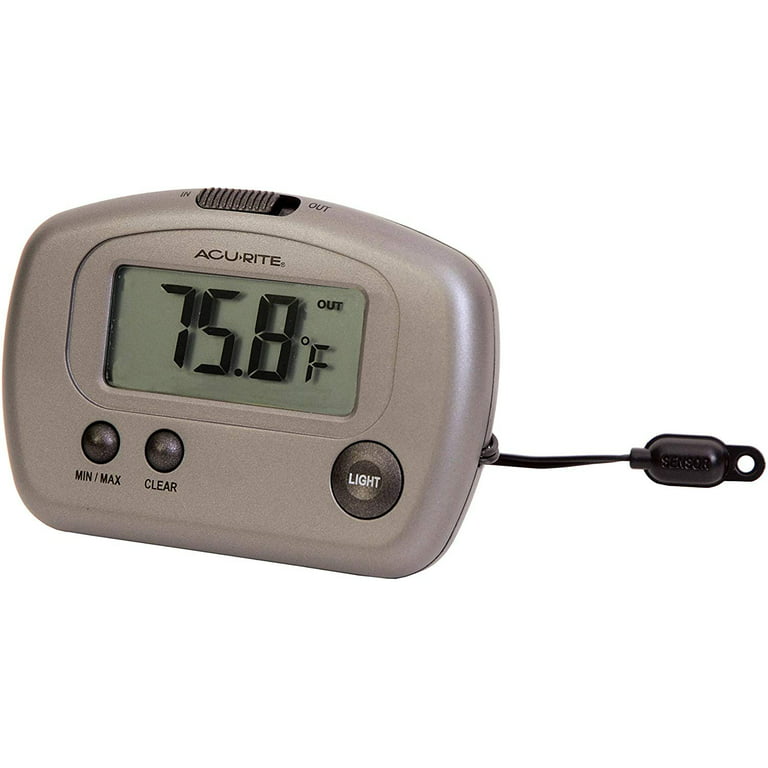 AcuRite Digital Wireless Outdoor Black Thermometer in the Thermometer  Clocks department at
