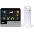 AcuRite 01129M Alarm Clock with USB Charger & Weather Station, Black