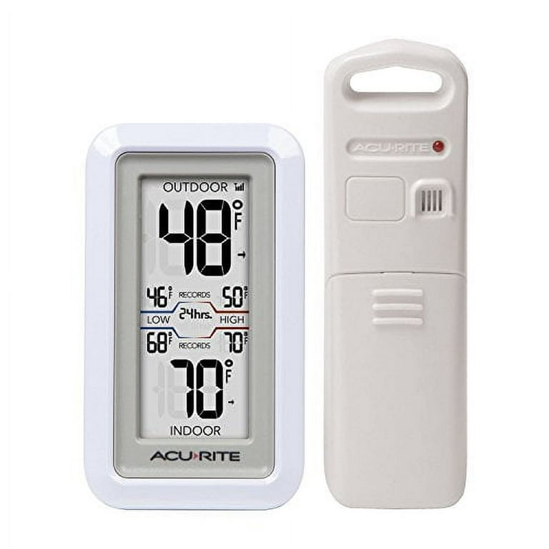  AcuRite 02049 Digital Thermometer with Indoor/Outdoor  Temperature,White : Patio, Lawn & Garden