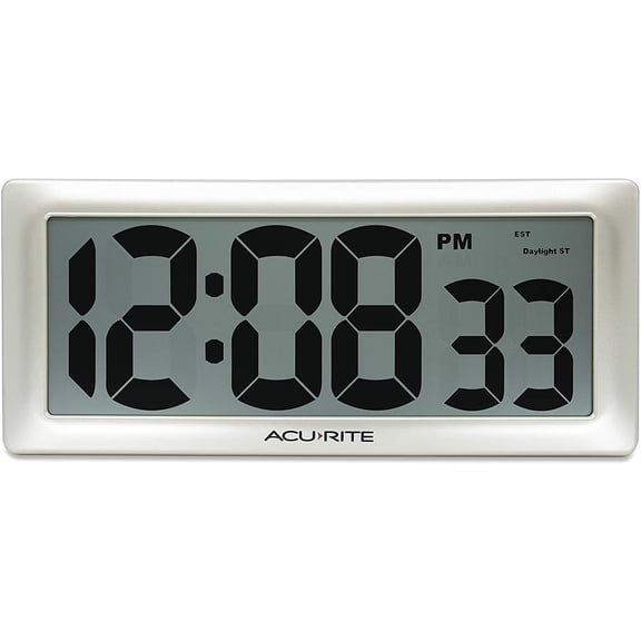 AcuRite 13.5 Large Digital Indoor Wall Clock (Champagne) 75071TA1