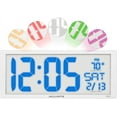 thumbnail image 1 of AcuRite 14.5" Oversized, Multicolor LED Clock with Indoor Temperature (75160M), 1 of 14