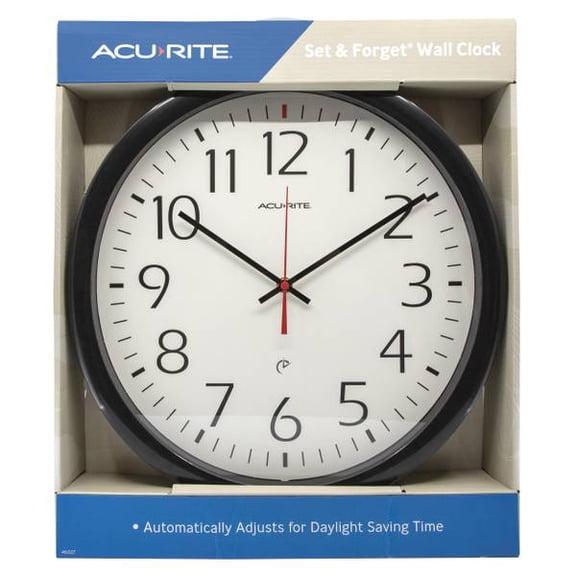 AcuRite 14" Set and Forget Analog Wall Clock
