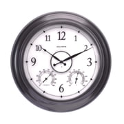 AcuRite 24-Inch, Illuminated LED Thermometer Clock with Temperature and Humidity for Outdoor or Indoor Use, Black 75133M