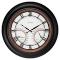 thumbnail image 1 of AcuRite 24-inch, LED-Illuminated Outdoor Wall Clock with Thermometer/Humidity Sensor, Roman Numerals, Metal Frame, and Glass Lens (75022M), 1 of 7