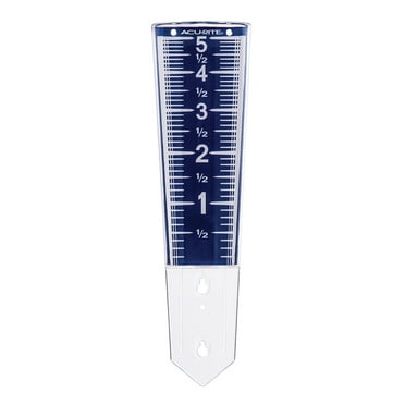 AcuRite 5-inch Capacity Easy-Read Magnifying Plastic Rain Gauge (00850)