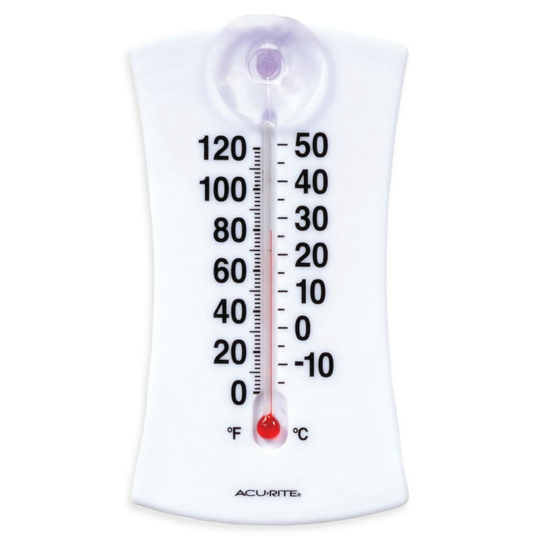 Home-X Small Suction Cup Outdoor Window Thermometer | 4.25 Inch Diameter