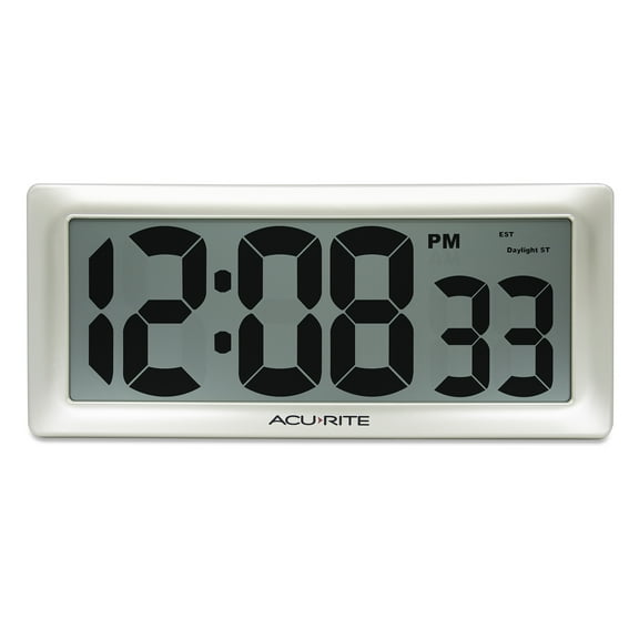 AcuRite 13.5-Inch Large Digital Indoor Wireless Wall Clock with Intelli-Time Technology (75173M)