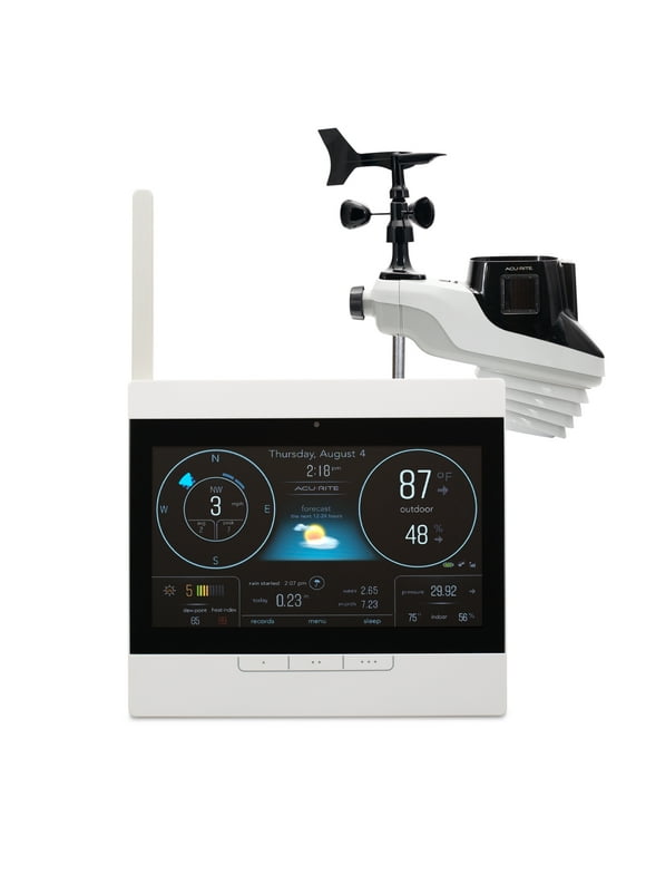 AcuRite Atlas Weather Station with White HD Display for Temperature, Humidity, Wind Speed/Direction with Built-in Barometer (01127M)