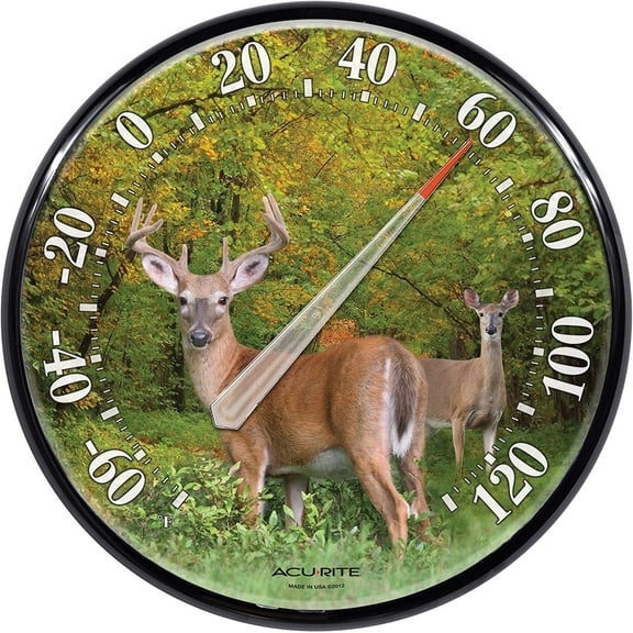 AcuRite 01737A2 12.5-Inch Wall Thermometer, Deer
