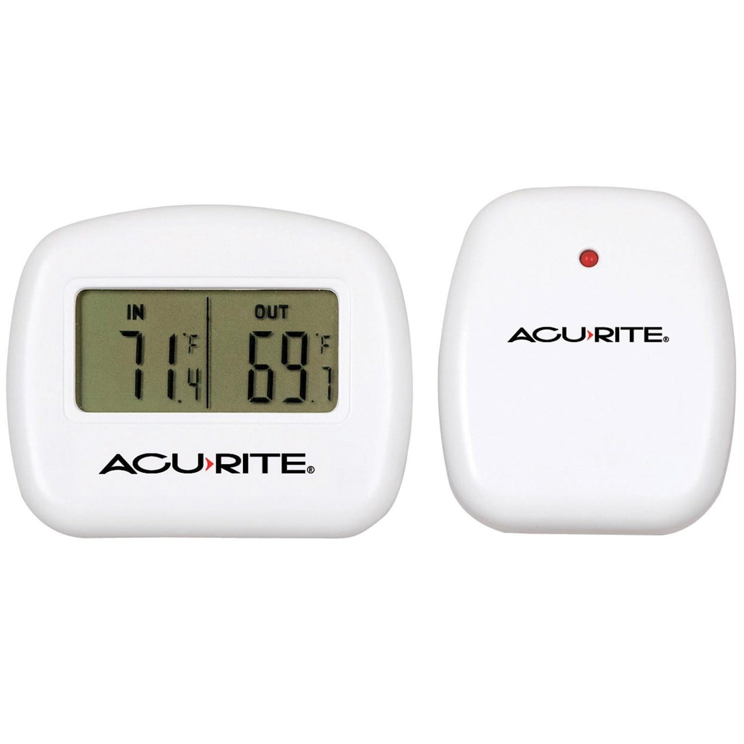 Acurite Digital Thermometer Self-Setting Clock Indoor Outdoor Wireless