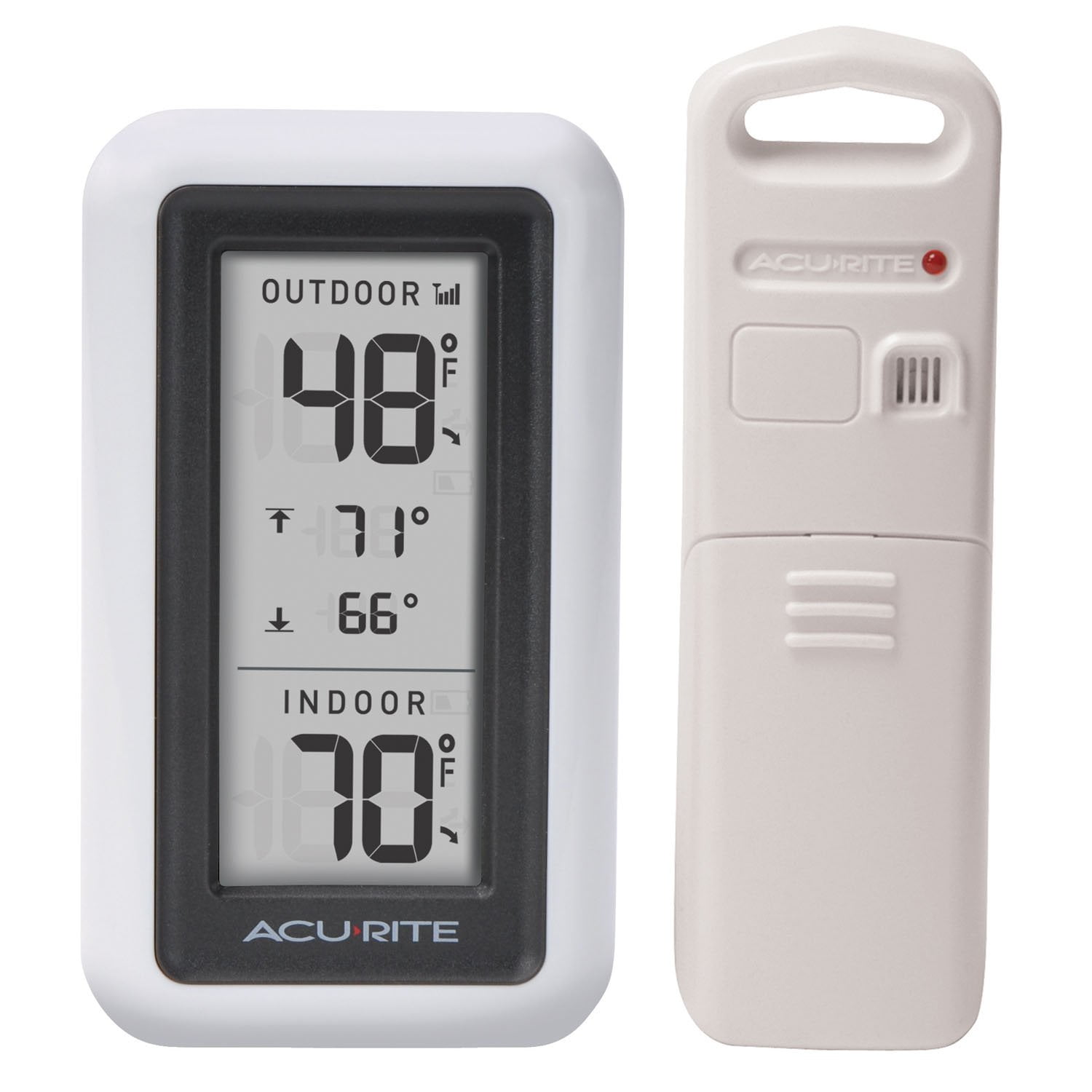 AcuRite Indoor/Outdoor Digital Temperature Gauge with Wireless Thermometer Outside for Outdoor Temperature and Daily High/Low Records (00424CA)