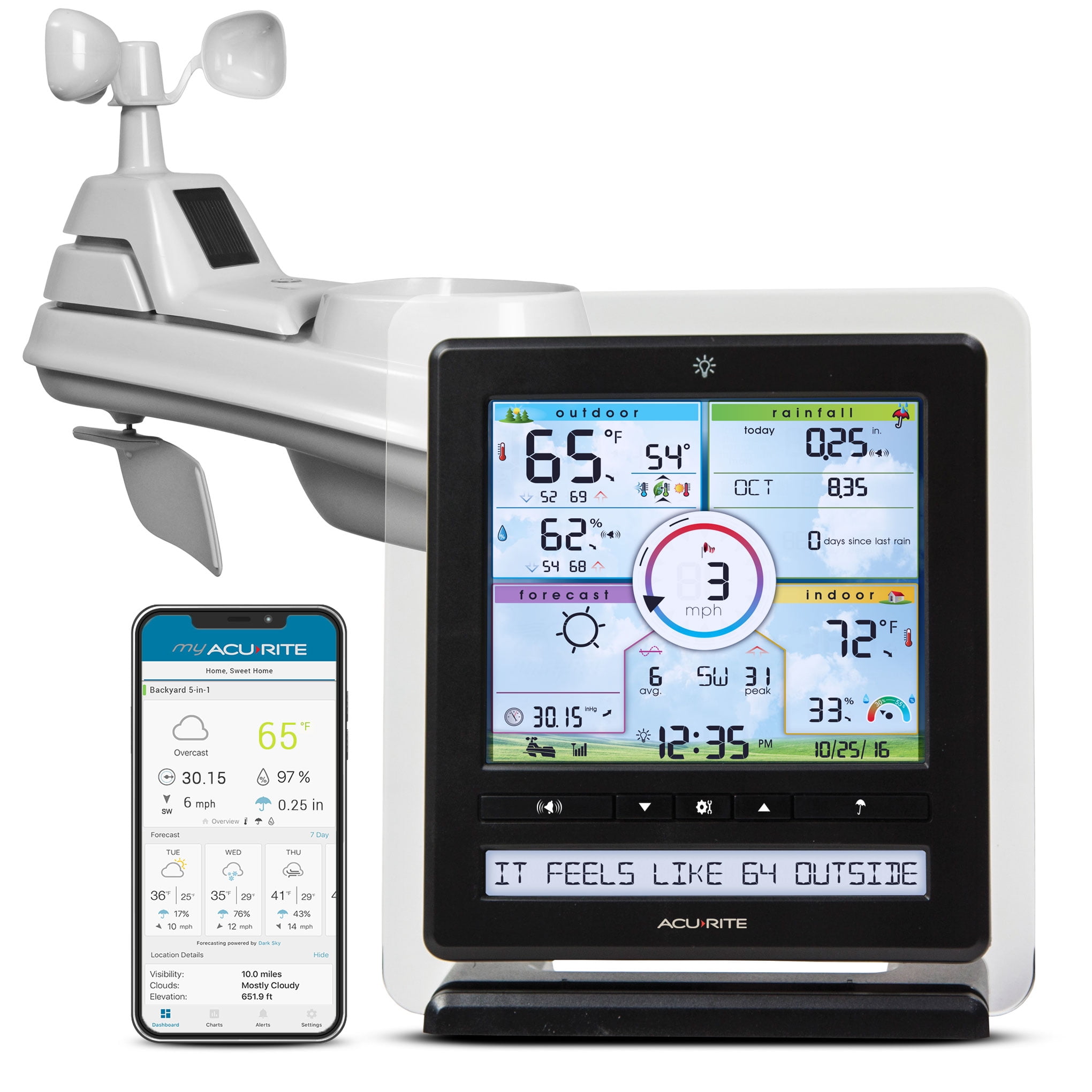 AcuRite Digital Weather Forecaster with Indoor/Outdoor Temperature and  Indoor Humidity White/Black 00506W - Best Buy