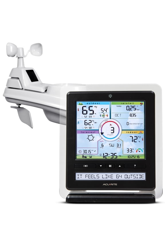 Iris (5-in-1) Wireless Indoor/Outdoor Weather Station with Color Display for Hyperlocal Weather Conditions (01536MCBA1)