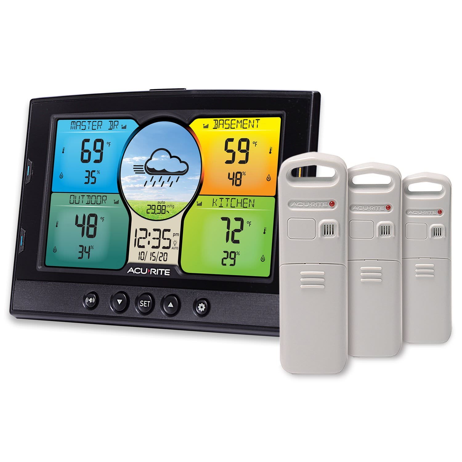 AcuRite Multi-Location Weather Station for Hyperlocal Forecast and  Temperature/Humidity (02082) 