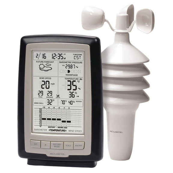 AcuRite Notos Weather Station for Temperature, Humidity, Wind Speed with Moon Phase, Hyperlocal Forecast, and Built-In Barometer (00638A4)