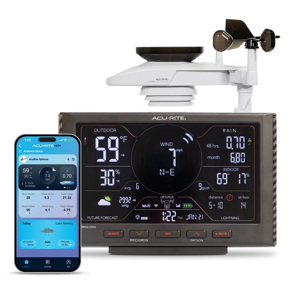 AcuRite Optimus Weather Station with Wi-Fi Display, Built-in Barometer ...