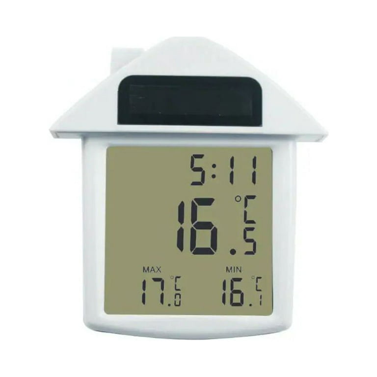AcuRite Solar Powered Digital Window Thermometer Indoor or Outdoor Temp &  clock