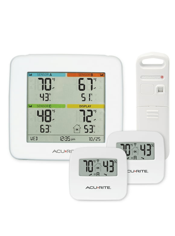 AcuRite Temperature & Humidity Station with 3 Indoor/Outdoor Sensors (01096M)