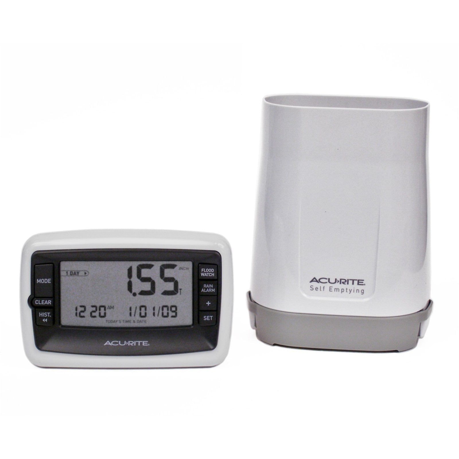 White Polycarbonate Digital Rain Gauge with LCD Display