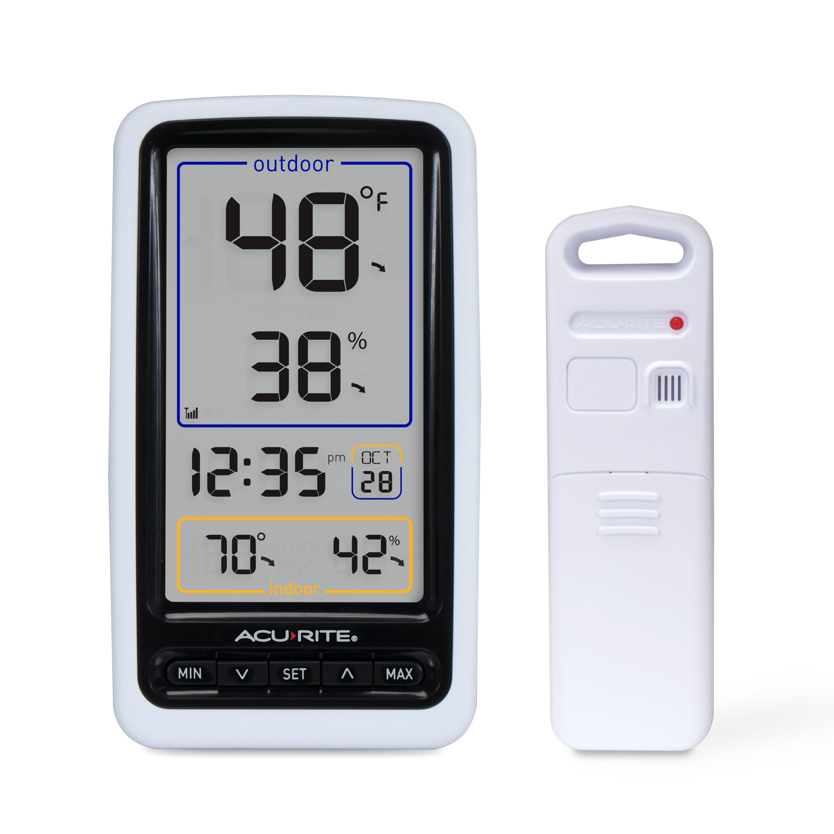Termómetro humedad monitor con indicador de temperatura y medidor de  humedad Thermopro tp60, interior y exterior, digital inalámbrico, alcance  200 ft