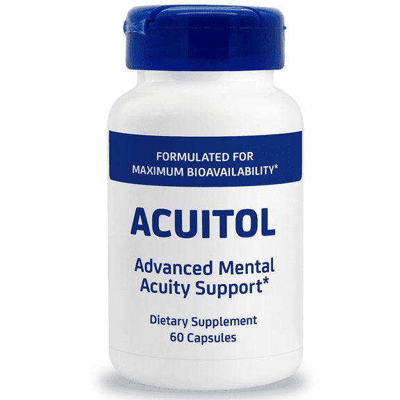 Acuitol Brain Supplement for Memory and Focus - Formulated to Enhance Concentration, Brain Health & Memory Support - Vitamin B6 and B12 supplement for needed Cognitive Support, 60 capsules