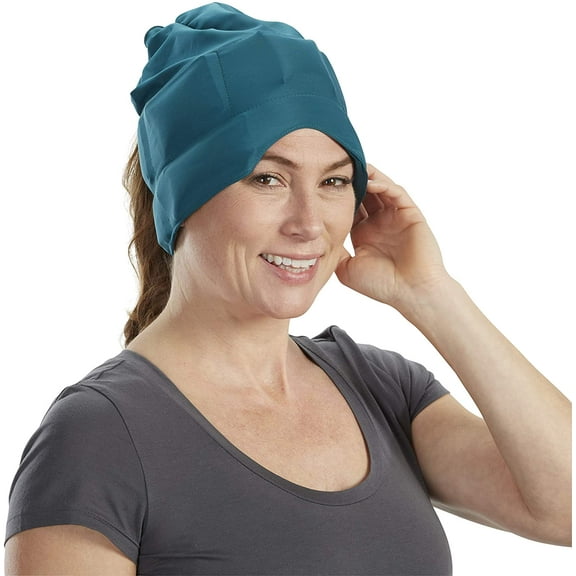 Aculief Headache and Migraine Relief Hat - Cold Packs, Relaxation  - Teal