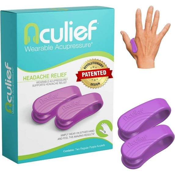 Aculief Wearable Acupressure Device - 2 Pack - Small - Purple