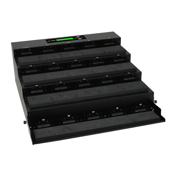 Acumen Disc 1 to 19 Flatbed Hard Drive Duplicator - 36GB/Min - Standalone Copier and DoD Compliant Sanitizer/Eraser for Multiple SATA 2.5 HDD Disk SSD Solid State Drives 600MB/Sec (AD19-OP600)