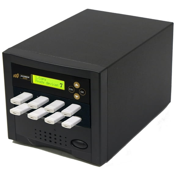 Acumen Disc 1 to 7 USB Drive Duplicator - Multiple Flash Memory Copier / SSD / External Hard Drive Clone (Up to 35mbps)  Sanitizer (DoD Compliant) - AD07-USB