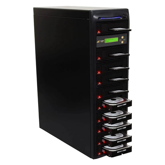 Acumen Disc 1 to 9 Hard Drive Duplicator - 36GB/Min - Standalone Copier and DoD Compliant Sanitizer/Eraser for Multiple SATA 3.5 HDD Disk & 2.5 SSD Solid State Drives 600MB/Sec (H09-SATA3)