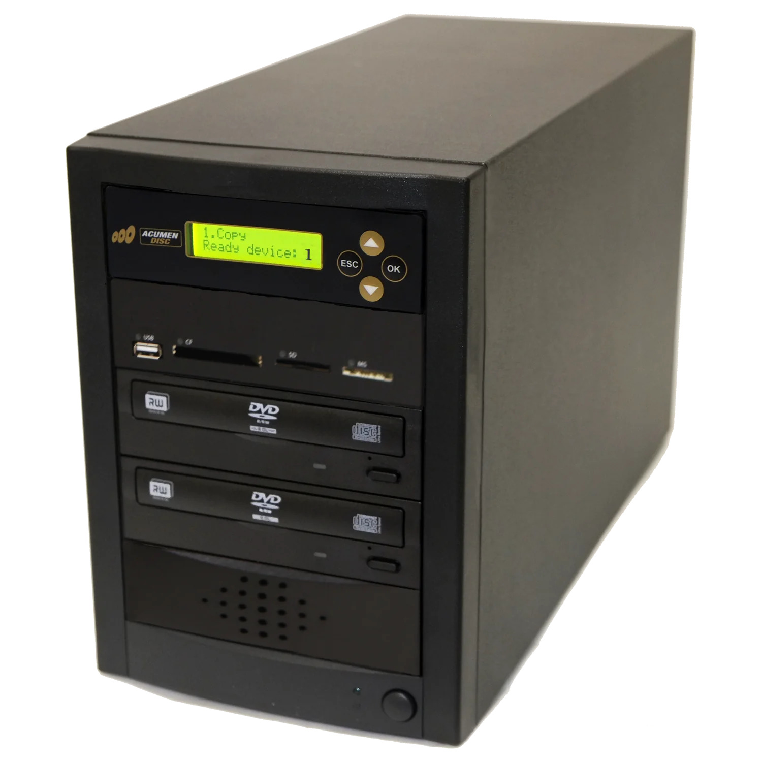 Acumen Disc 1 to 1 DVD Multimedia Backup Duplicator - Flash Media (CF / SD / USB / MMS) to Discs (DVD/CD) Copier Tower System - image 1 of 8