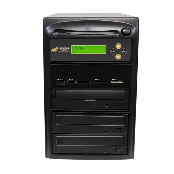Acumen Disc 1 to 2 DVD Multimedia Backup Duplicator - Flash Media (CF / SD / USB / MMS) to Multiple Discs (DVD/CD) Copier Tower System (AD02-MM)