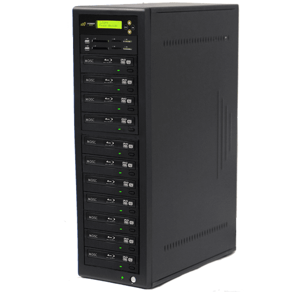 Acumen Disc CrossOver Bi-Directional Multimedia Flash Memory Copier (CF SD MS USB) to 1-10 CD DVD Blu-Ray Disc Duplicator / Media Converter - Disc to Disc / Flash Memory to Flash Memory (AD10-MMPBD)