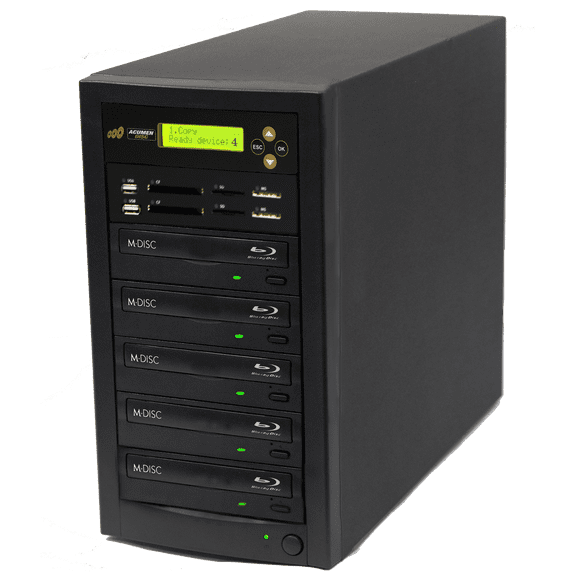 Acumen Disc CrossOver Bi-Directional Multimedia Flash Memory Copier (CF SD MS USB) to 1-4 CD DVD Blu-Ray Disc Duplicator / Media Converter - Disc to Disc / Flash Memory to Flash Memory (AD04-MMPBD)