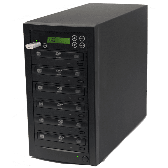 Acumen Disc USB to Disc Duplicator - Standalone Flash Media Memory Drive / Disc to 5 (DVD/CD) Multiple Discs Copier Tower System (AD05-USATA)