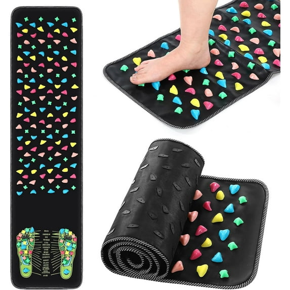 Acupressure Foot Massage Mat, Cobblestone Walking Path Simulator for Soothing Tired Feet and Promoting Relaxation, Portable Foot Stimulation Mat for Home and Office Use