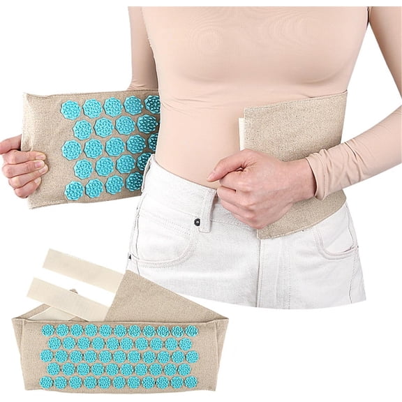Acupressure Lumbar Support Belt with Massage Spikes for Back Pain, Adjustable Wrap