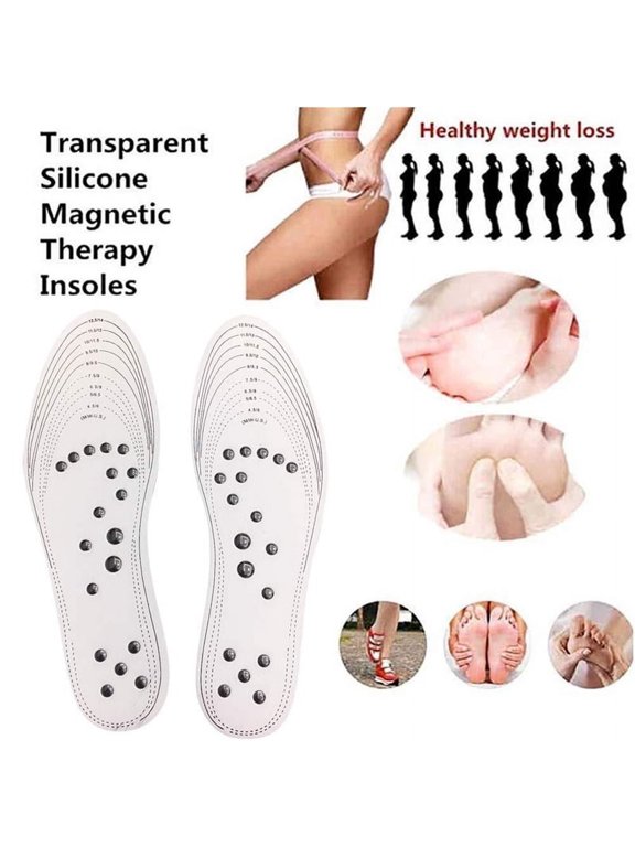 Acupressure Magnetic Insoles Massage Foot Therapy Reflexology Pain Relief for Feet Can be Cut Fits Men and Women 1 Pair