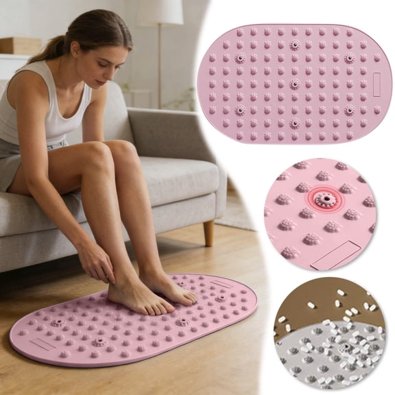 Acupressure Massage Mat TPR Mat with 7 Acupoint Massager Pad for Yoga Training Plantar Fasciitis Home Fitness