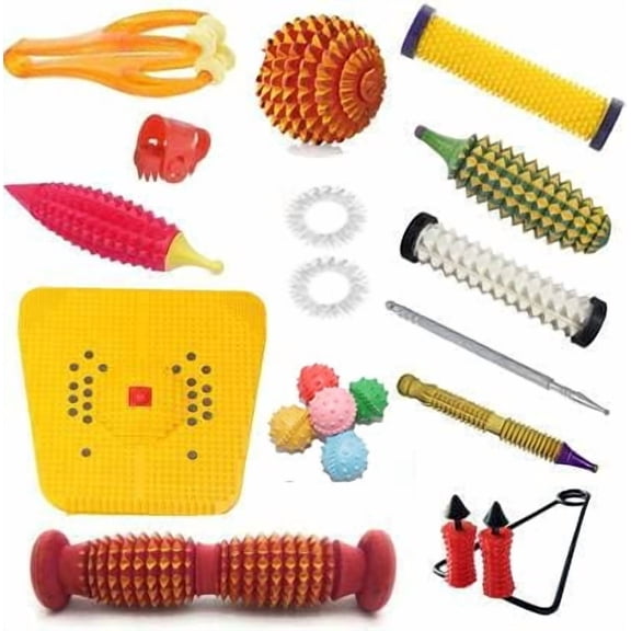 Acupressure Massage Point Pressure Kit Combo + Sujok Ring, Finger Massage & Foot Roller, Foot Mat Acupressure Multipurpose Therapy Tools
