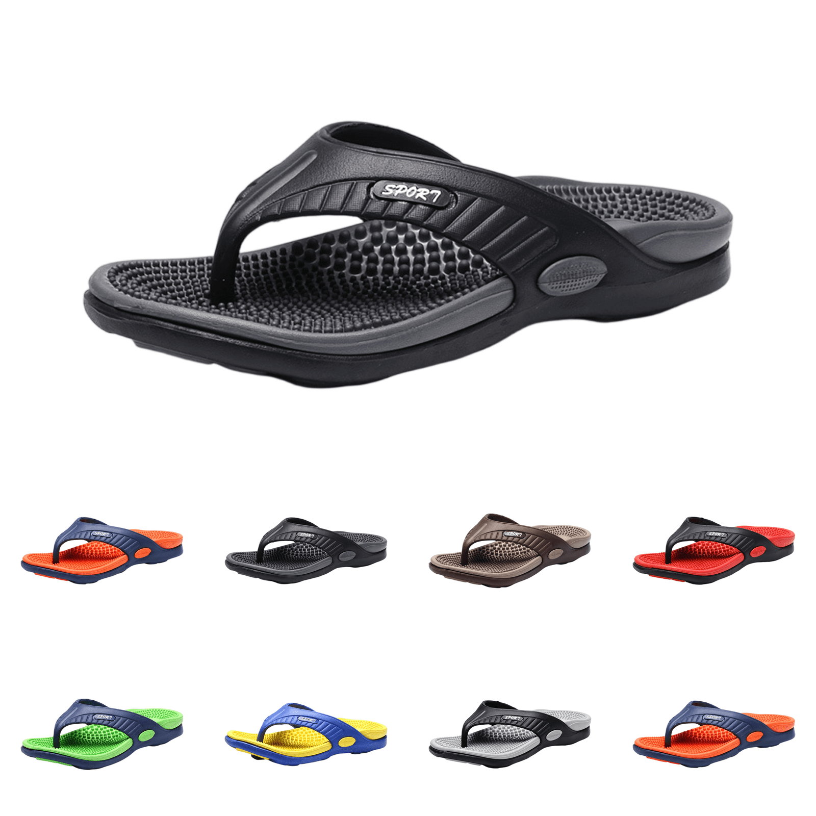 Acupressure Massage Slippers for Men Arch Support Relief Non Slip ...