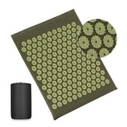 Acupressure Mat with Bag, Acupuncture Mat for Back Neck Pain, Muscle Relaxation Stress Relief, Suitable Sciatica Pain 18*20in (Green)