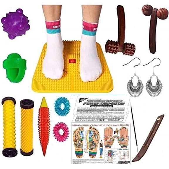 Acupressure Mat with Magnets Pyramids for Pain Relief and Total Health Size 12x12.5 Inches