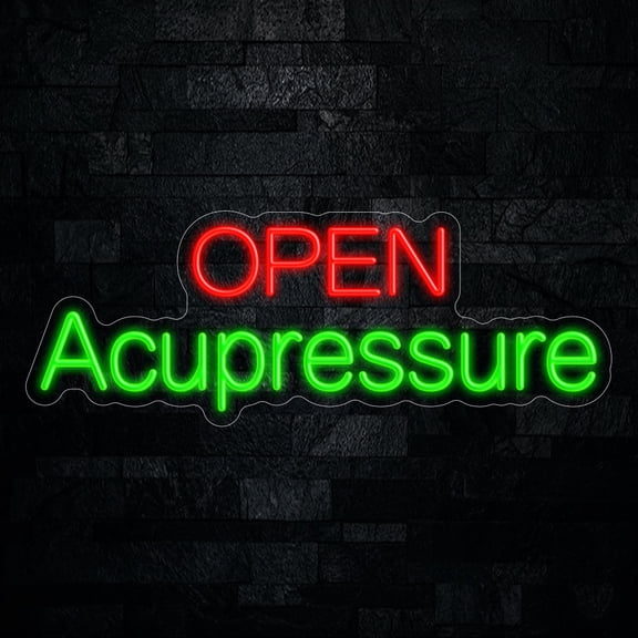 Acupressure Open LED Neon Sign 27"L x 10"H #25029