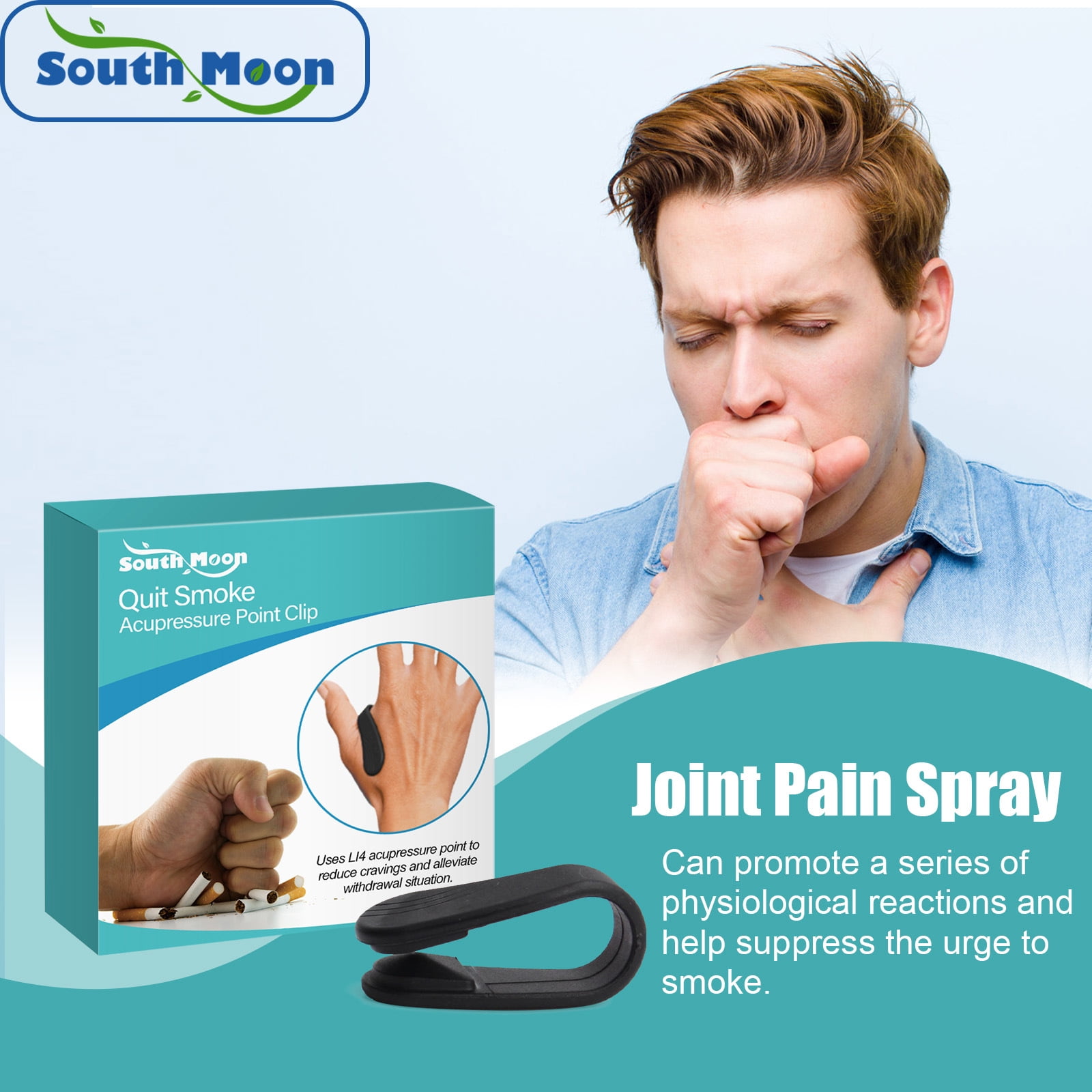 Acupressure Point Clip To Stop Smoke Relief Tension Anxiety Stress Reducer Promote Circulation