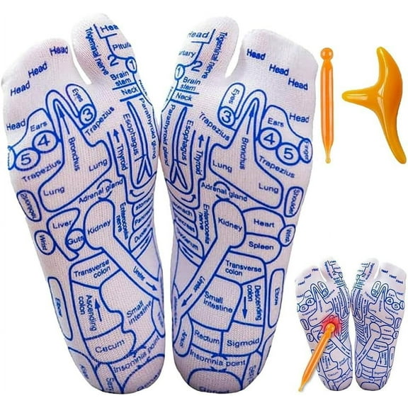 Acupressure Reflexology Socks with Tool Men Women, Foot Reflexology Sock Set with Massage Tool, Relief Body Stress & Aches, Feet Acupuncture Point Massage Pen Trigger Wellness Messager Socks