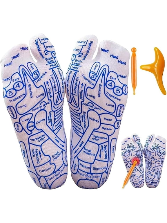 Acupressure Reflexology Socks with Tool Men Women, Foot Reflexology Sock Set with Massage Tool, Relief Body Stress & Aches, Feet Acupuncture Point Massage Pen Trigger Wellness Messager Socks