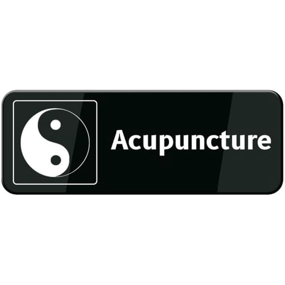 Acupuncture Door Sign - Highly Visible Plastic Placard Adhesive Back - Great Use For Restaurants, Hotels & Offices
