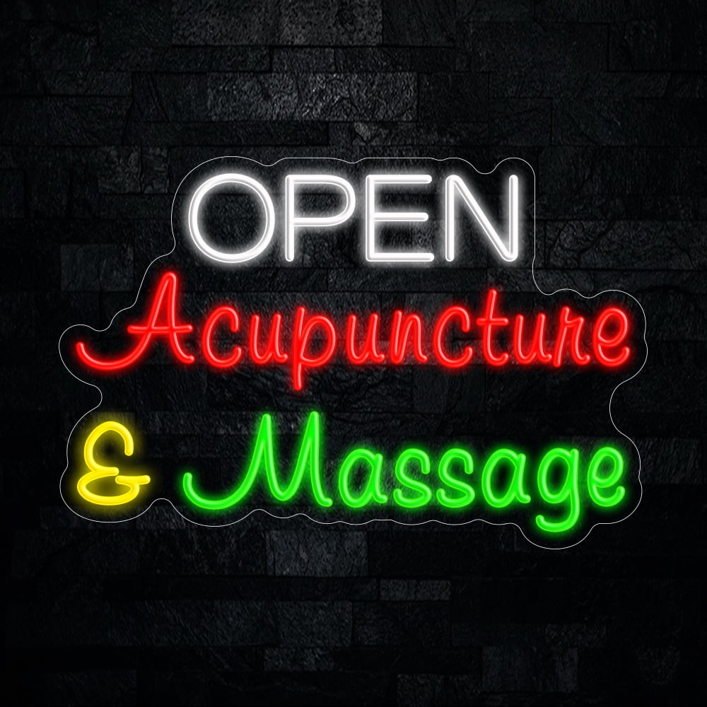 Acupuncture & Massage Open LED Neon Sign 24