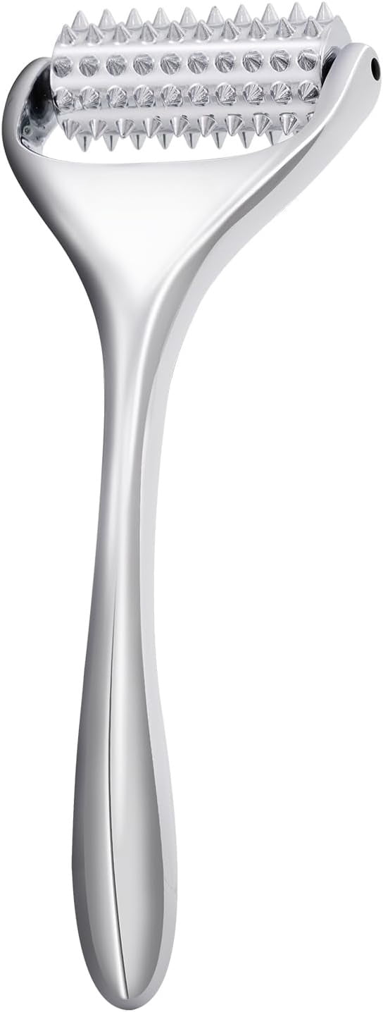 Acupuncture Massage Roller, Stainless Steel, Portable Manual Roller for Whole Body Pain Relief, Puffiness Reduce and Muscle Relaxation Massage